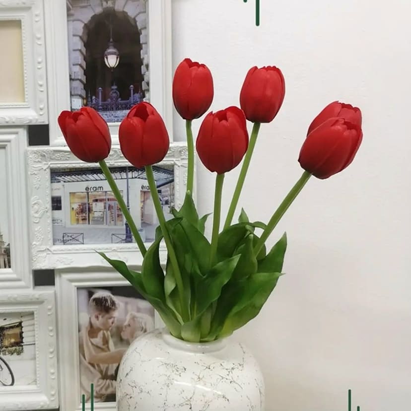 Искусственные цветы в Краснодаре | Цветы искусственные «Тюльпаны», красные, букет