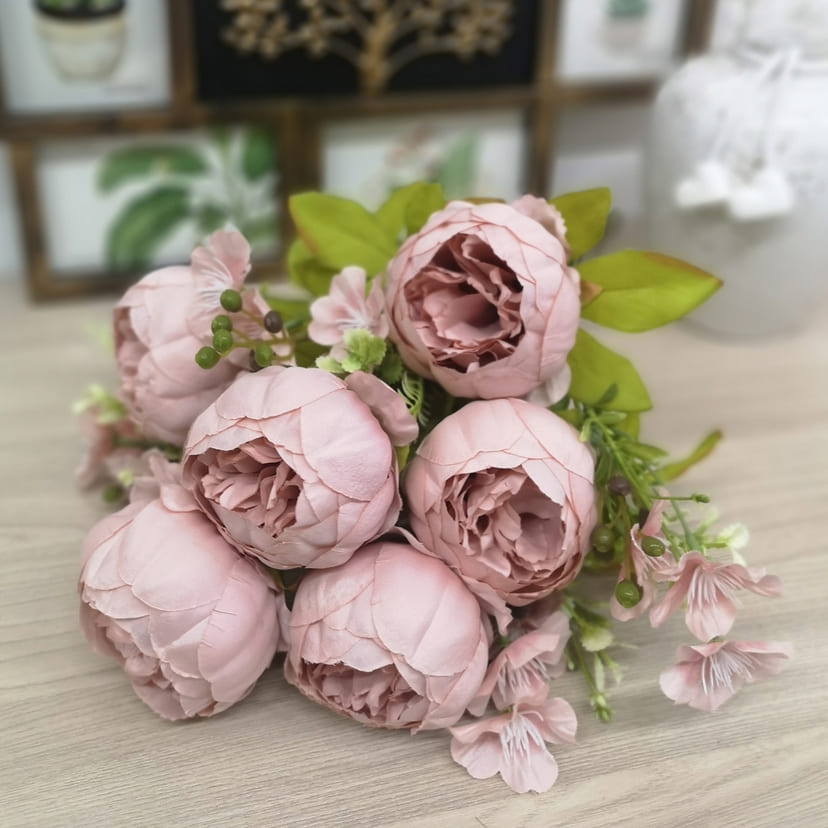 Искусственные цветы в Краснодаре | Цветы искусственные «Пионы», розовый, винтаж, букет