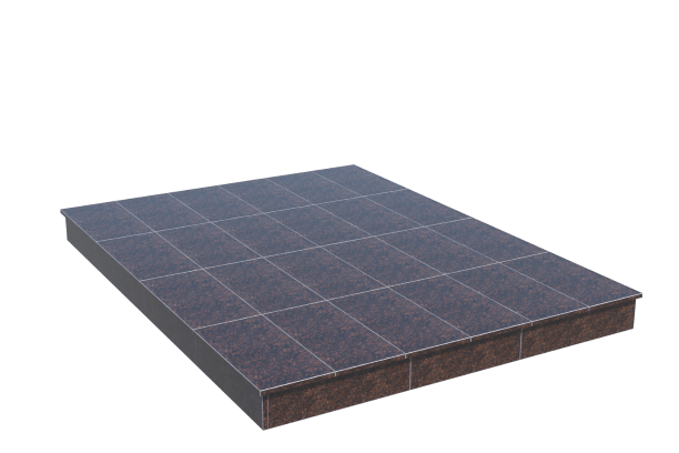 Площадки на могилу в Краснодаре | Площадка с вертикальной (15 см) облицовкой Дымовским гранитом