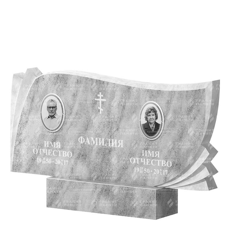 Памятники из мрамора в Краснодаре | Двойной мраморный памятник ФМ-265