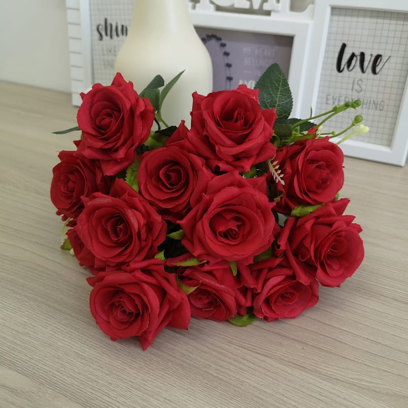 Искусственные цветы в Краснодаре | Цветы искусственные «Розы острые», красные, букет
