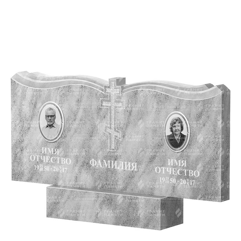 Памятники из мрамора в Краснодаре | Двойной мраморный памятник ФМ-262