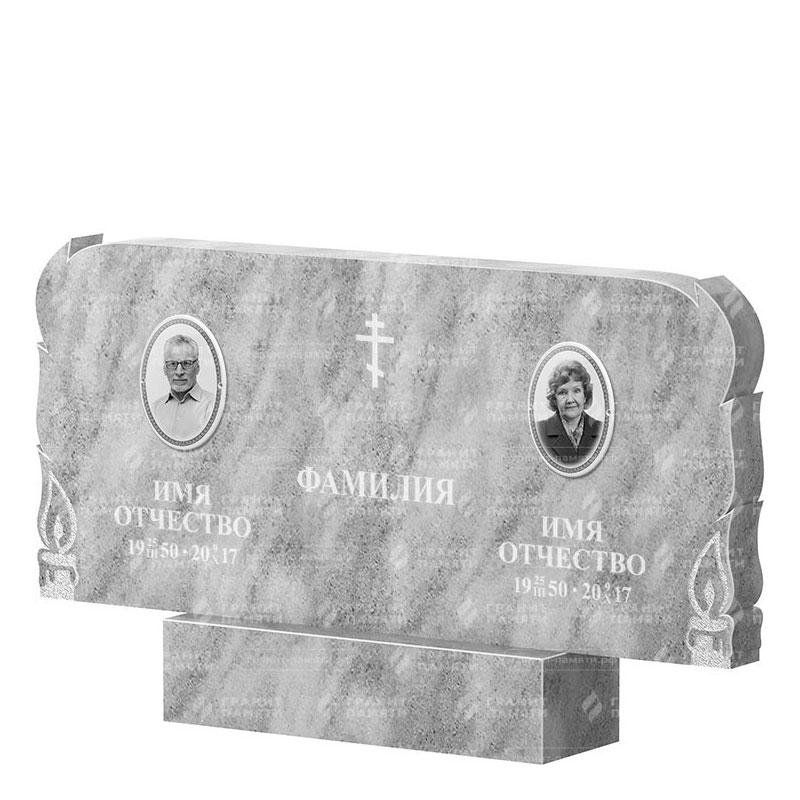 Памятники из мрамора в Краснодаре | Двойной мраморный памятник ФМ-133