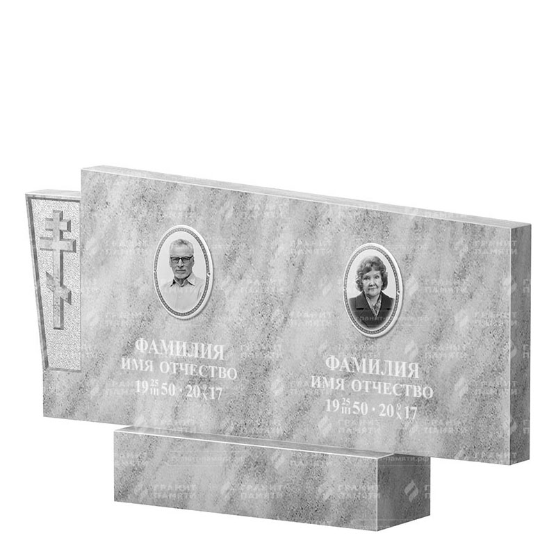 Памятники из мрамора в Краснодаре | Двойной мраморный памятник ФМ-137