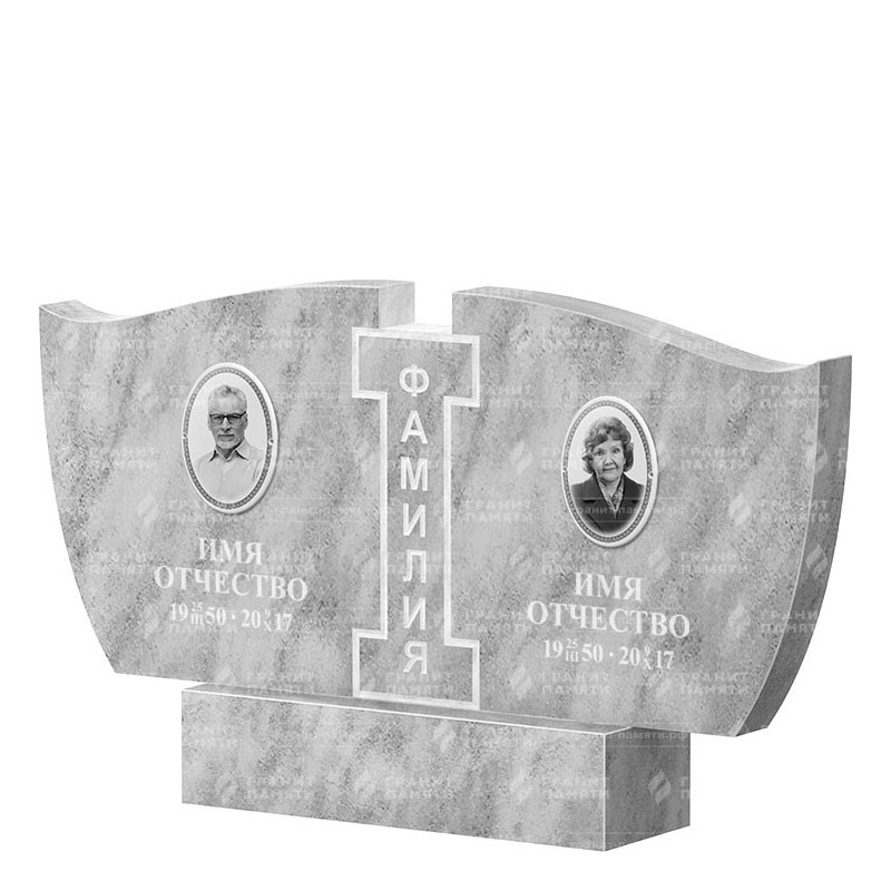 Памятники из мрамора в Краснодаре | Двойной мраморный памятник ФМ-138