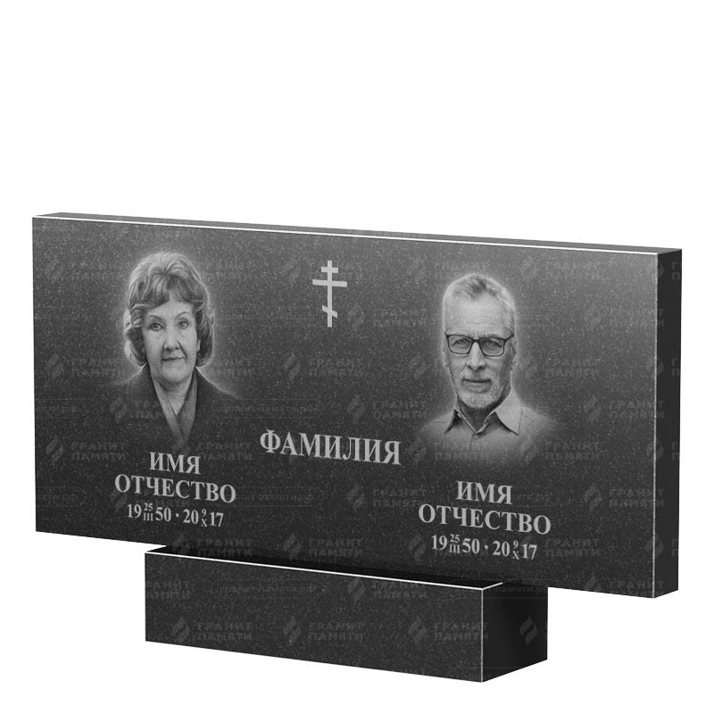 Памятники из гранита двойные в Краснодаре | Двойной гранитный памятник, прямой