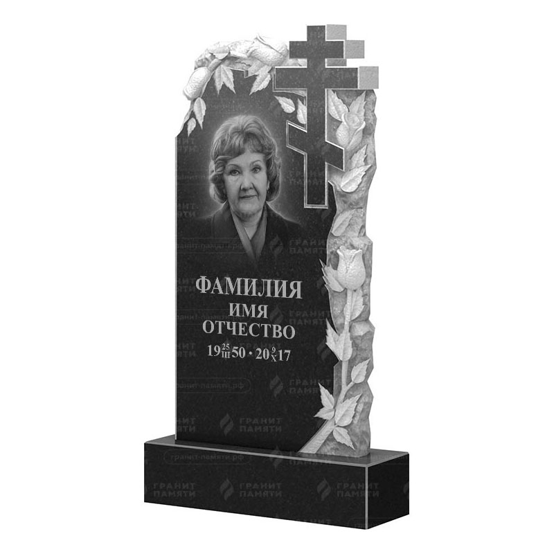 Памятники из гранита с цветами в Краснодаре | Гранитный памятник ФГ-088