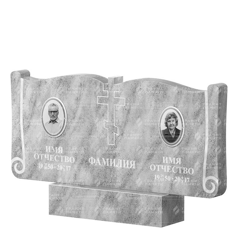 Памятники из мрамора в Краснодаре | Двойной мраморный памятник ФМ-263