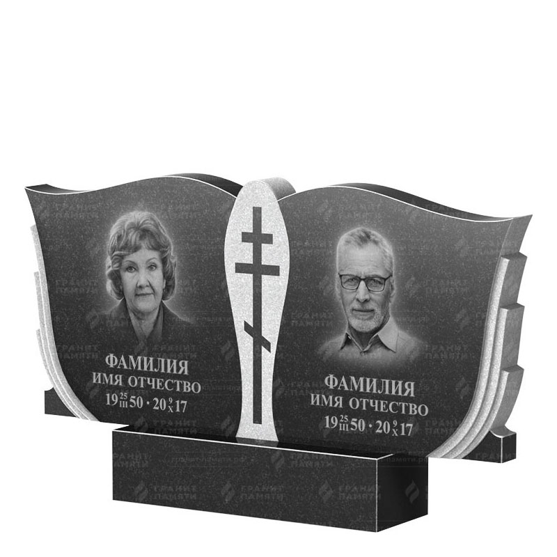 Памятники из гранита двойные в Краснодаре | Двойной гранитный памятник ФГ-136