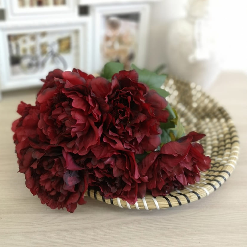 Искусственные цветы в Краснодаре | Цветы искусственные «Пионы», бордовые, букет