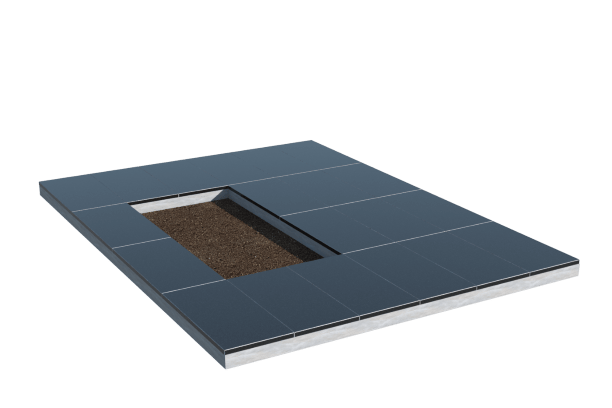 Площадки на могилу в Краснодаре | Площадка с облицовкой гранитом Габбро (под цветник)