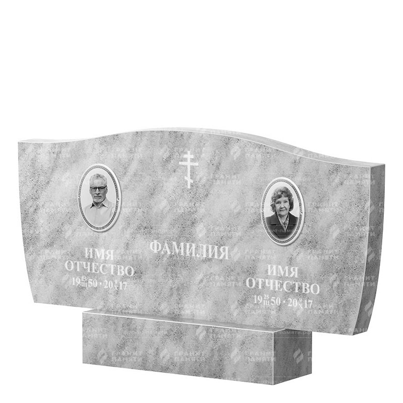 Памятники из мрамора в Краснодаре | Двойной мраморный памятник ФМ-258