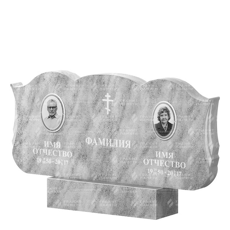 Памятники из мрамора в Краснодаре | Двойной мраморный памятник ФМ-261