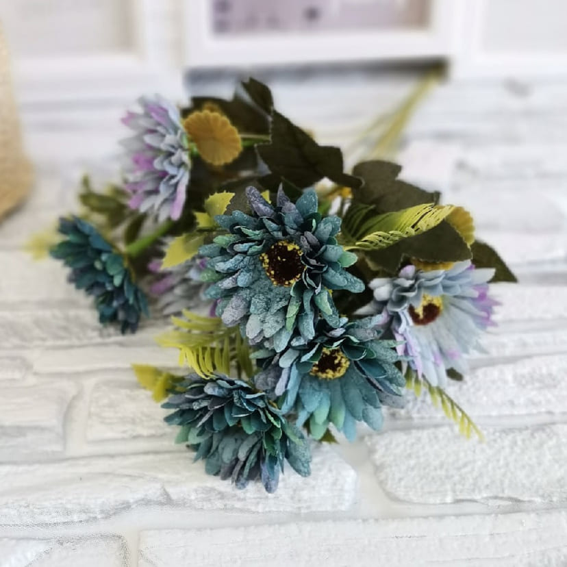 Искусственные цветы в Краснодаре | Цветы искусственные «Ромашки», фиолетово-голубые, букет