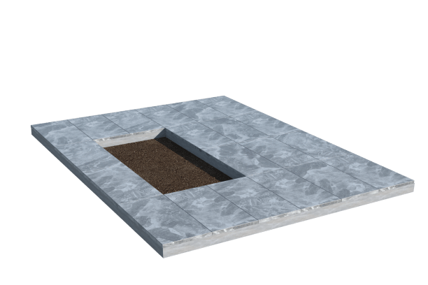 Площадки на могилу в Краснодаре | Площадка с мраморной облицовкой (под цветник)