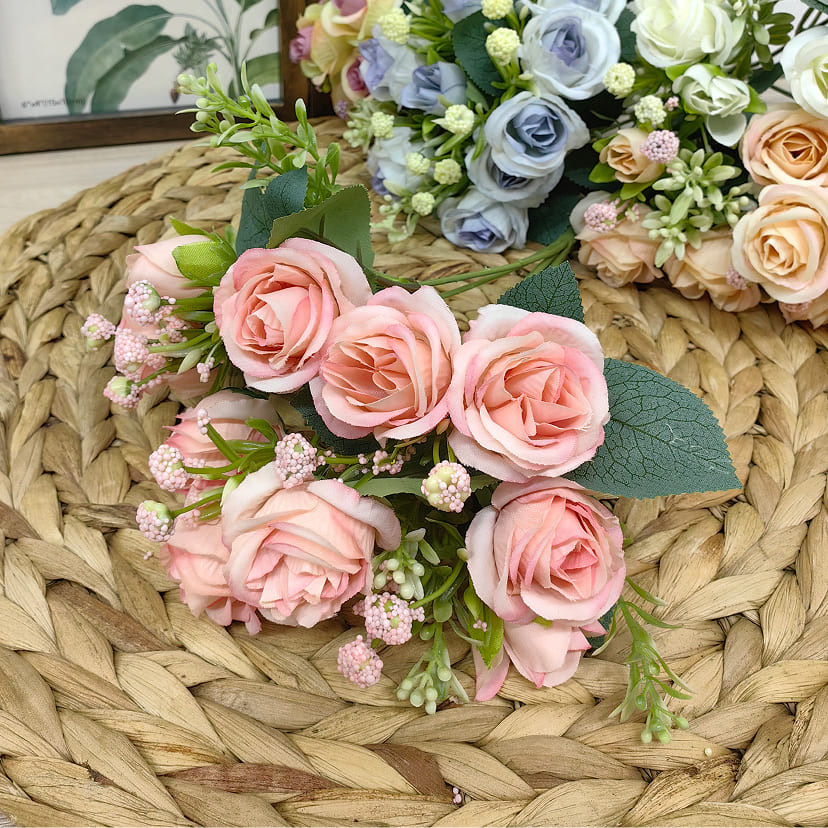 Искусственные цветы в Краснодаре | Цветы искусственные «Розы», нежно-розовые, букет