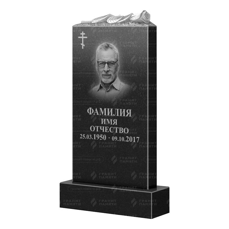 Памятники из гранита с цветами в Краснодаре | Гранитный памятник ФГ-105