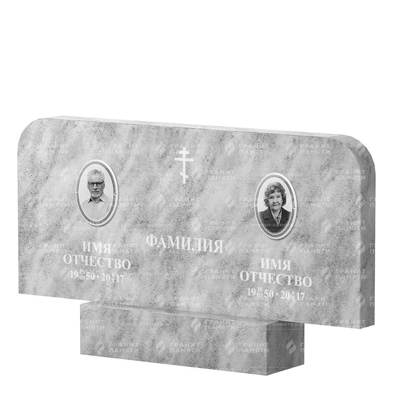 Памятники из мрамора в Краснодаре | Двойной мраморный памятник ФМ-254