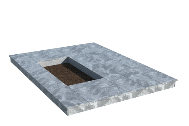 Площадки на могилу в Краснодаре | Площадка с вертикальной (10 см) мраморной облицовкой (под цветник)