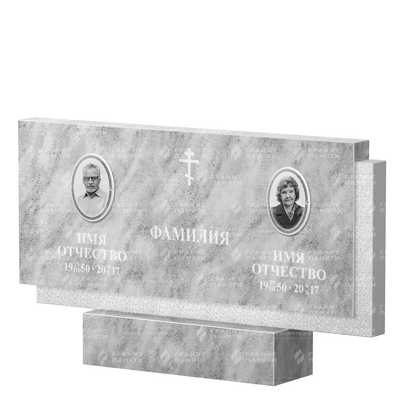 Памятники из мрамора в Краснодаре | Двойной мраморный памятник ФМ-132