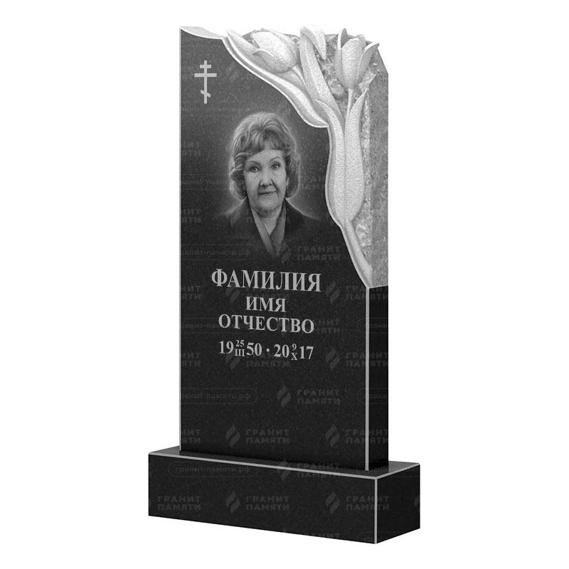 Памятники из гранита с цветами в Краснодаре | Гранитный памятник ФГ-113