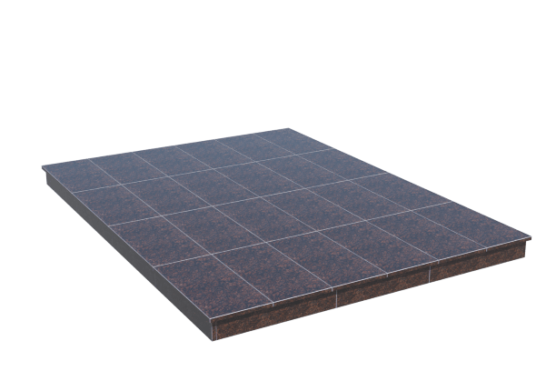 Площадки на могилу в Краснодаре | Площадка с вертикальной (10 см) облицовкой Дымовским гранитом